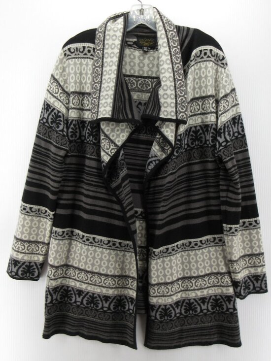 Icelandic Design Sweaters - Icelandic Design Sweater Large Wool Open Cardigan Shawl Fair Isle *